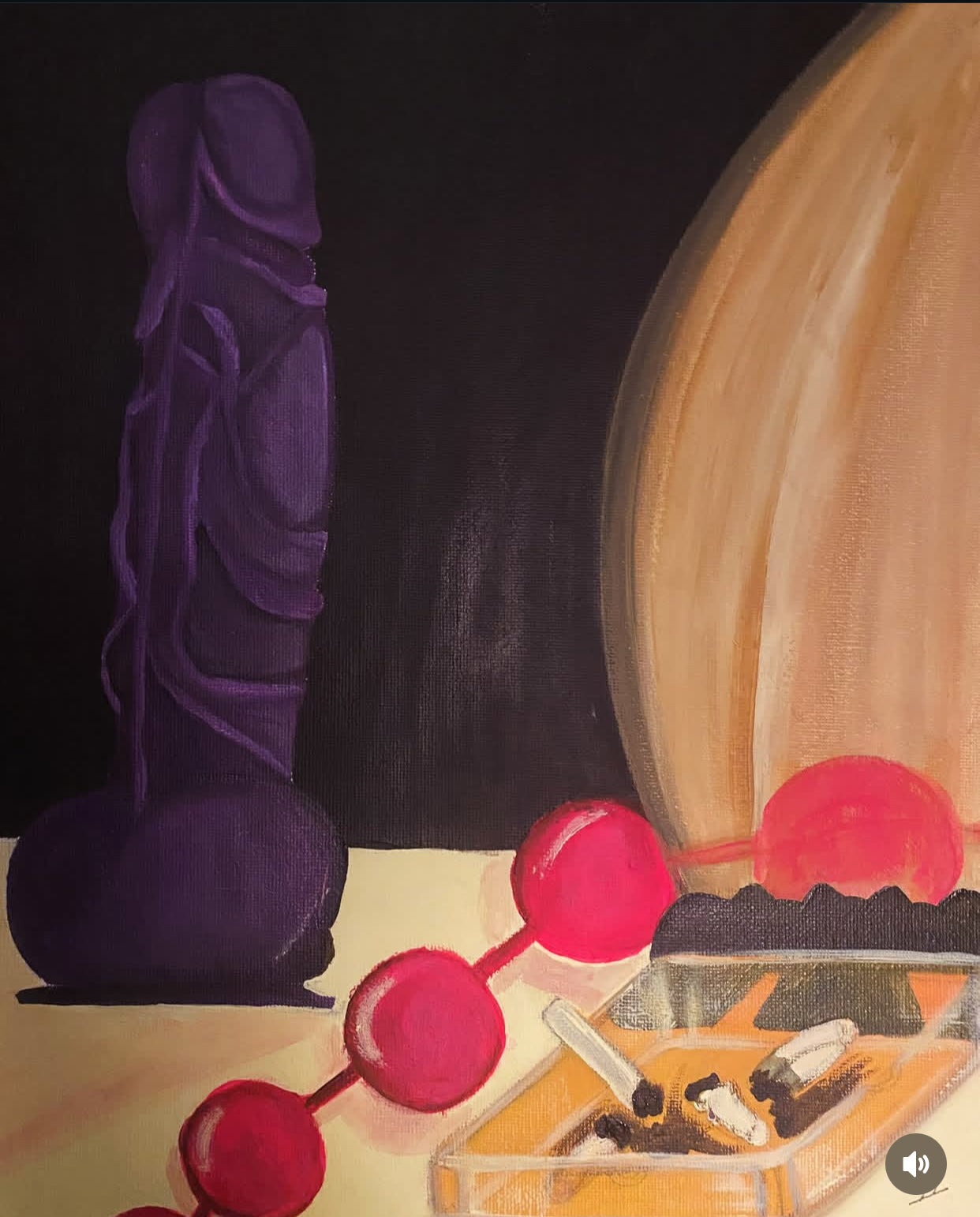 Nightstand Acrylic on Canvas by J. M. Liles