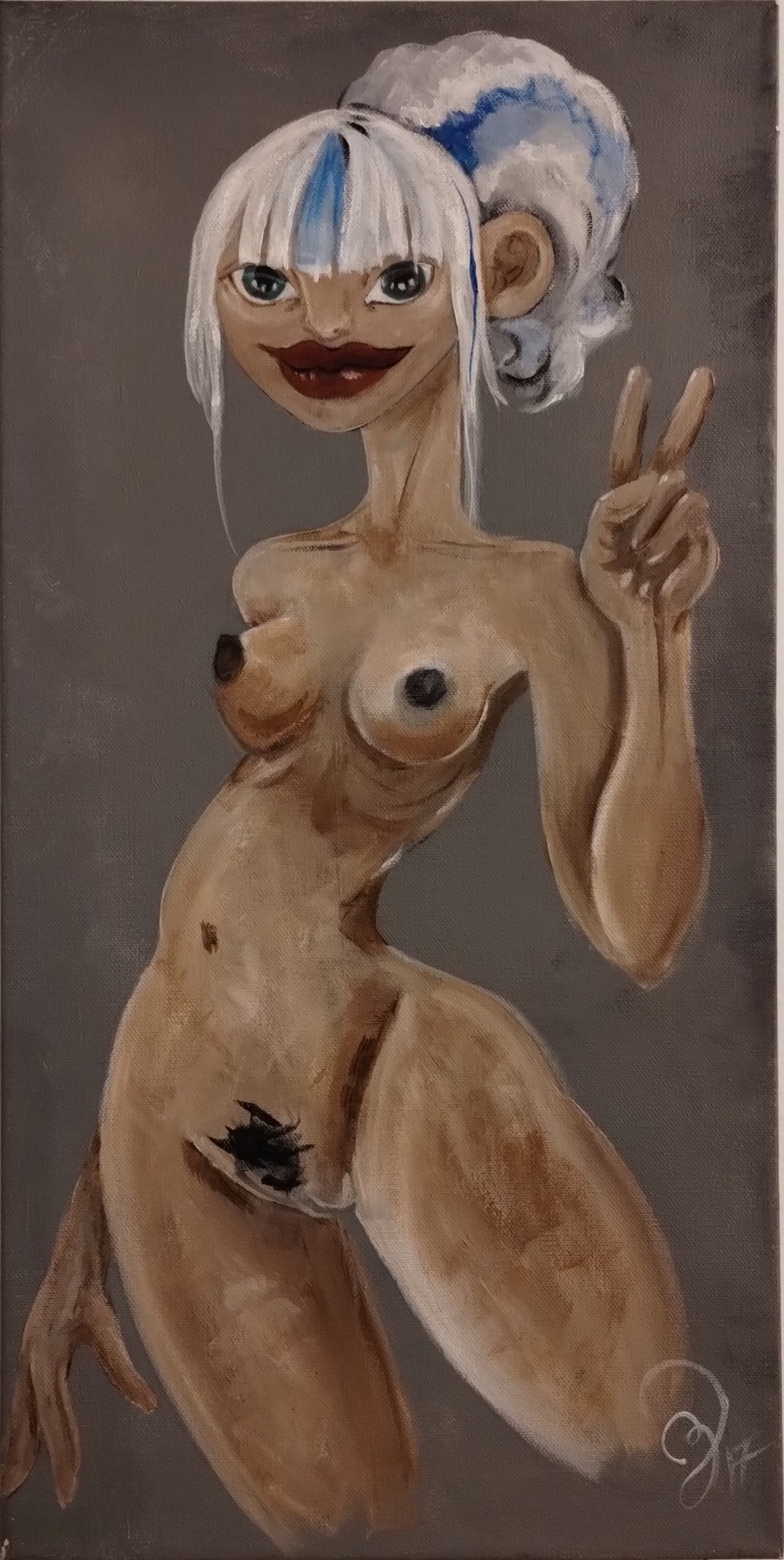 Cleo Acrylic on Canvas by JackalopeOfAllTrades