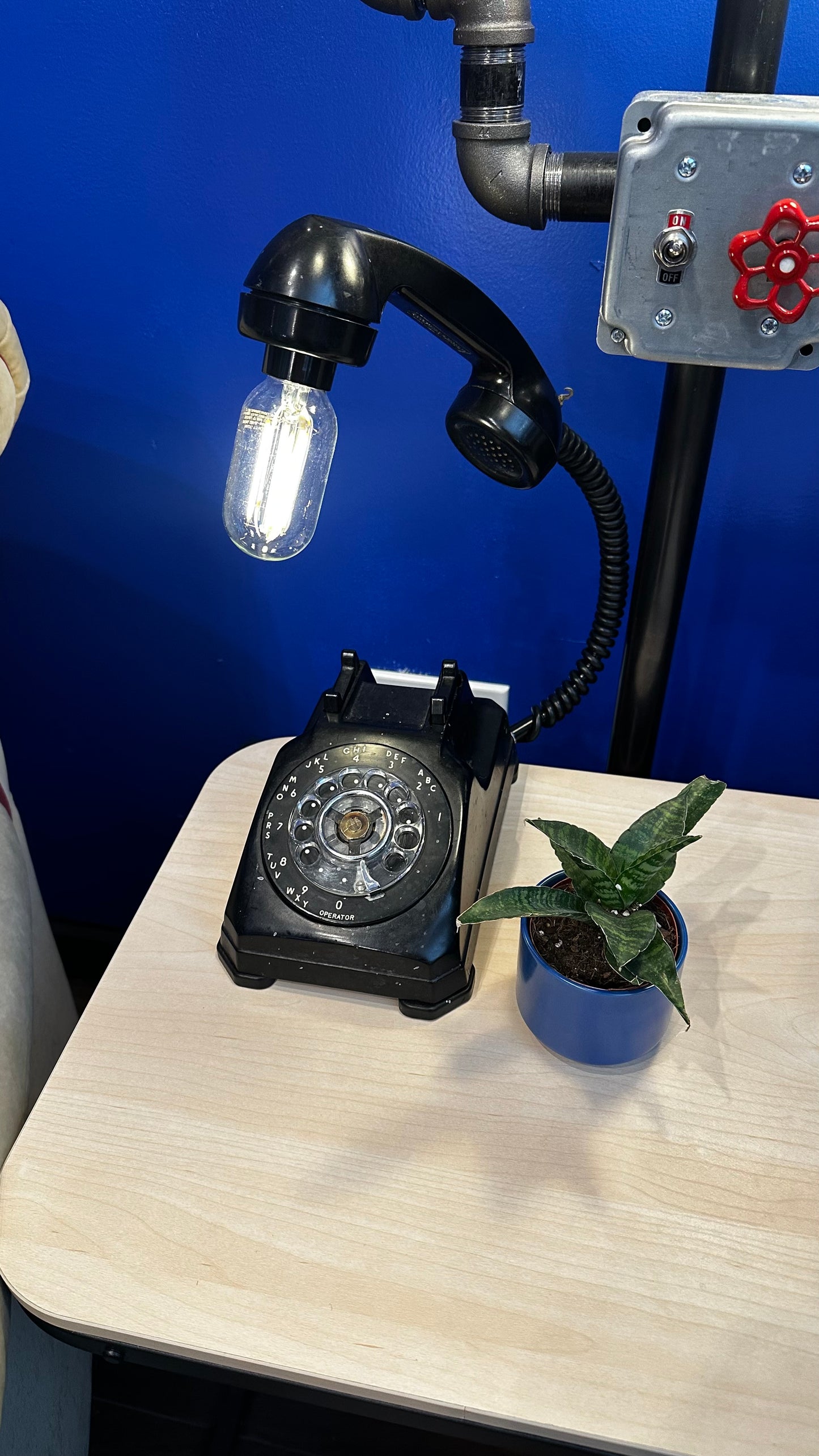 Antique Phone Lamp by Henry Sabia Arts