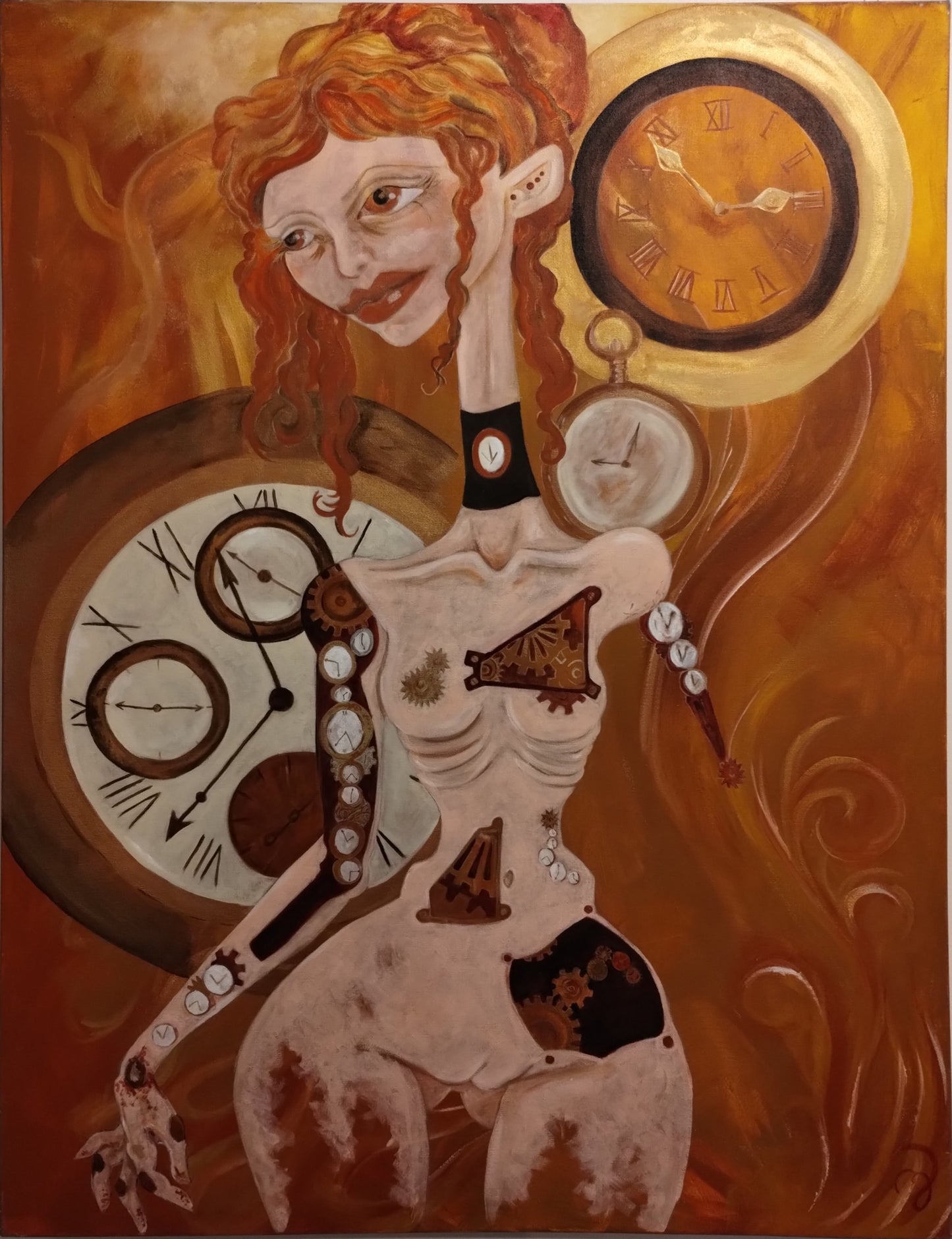 Baroness Of Time Acrylic on Canvas by JackalopeOfAllTrades