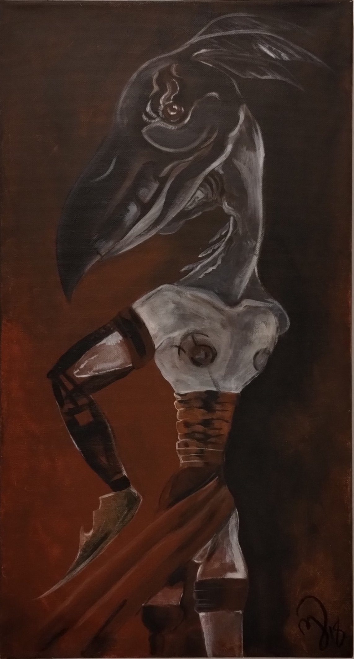 Strange Mutant #3 Acrylic on Canvas by JackalopeOfAllTrades