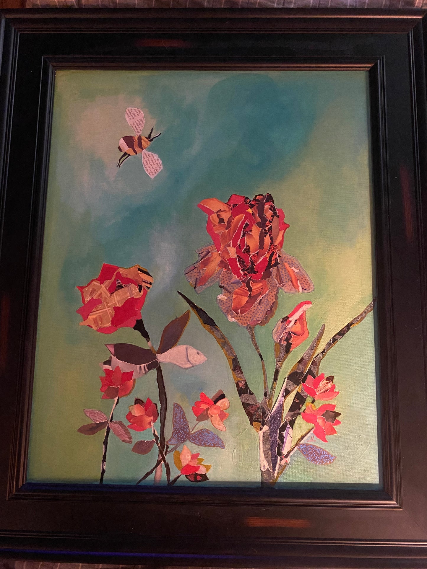 Wild Garden Collage/Acrylic on Canvas by J. M. Liles