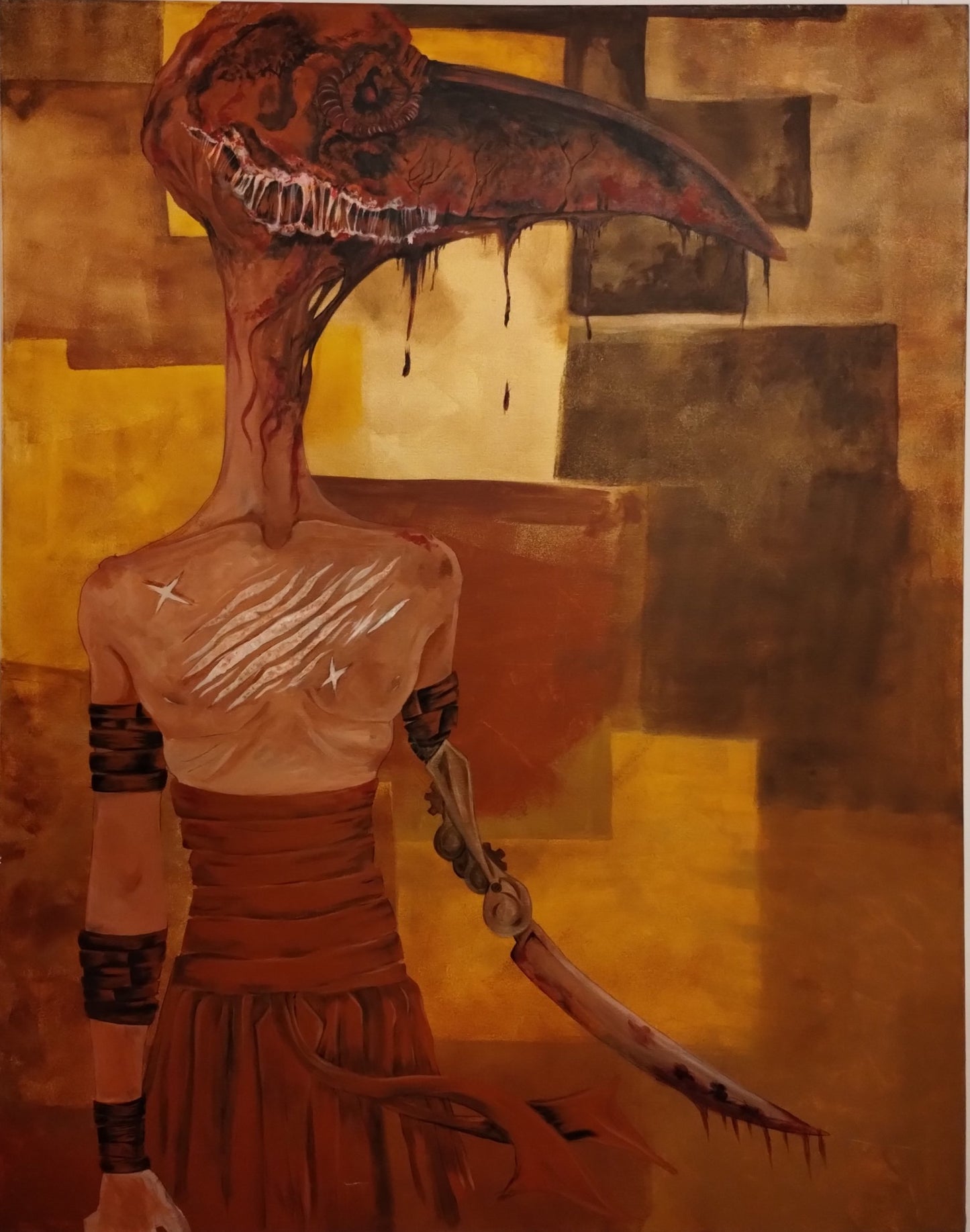 Primal Intelligence Acrylic on Canvas by JackalopeOfAllTrades