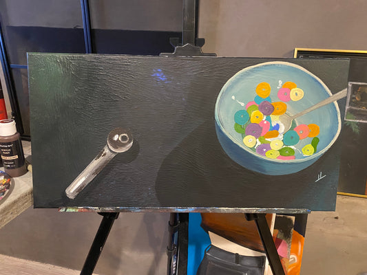 Balanced Breakfast Acrylic on Canvas by J. M. Liles