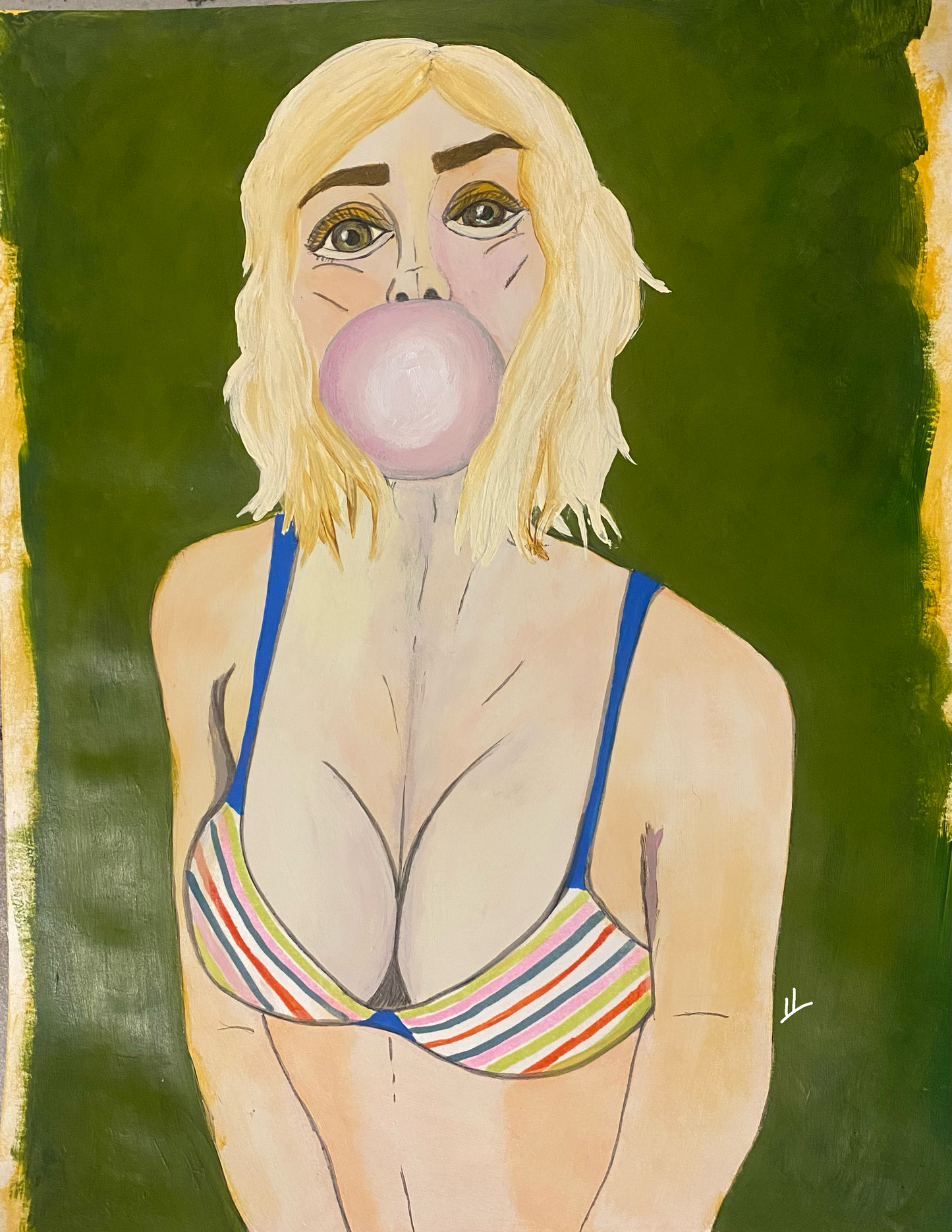 Bubble Yum Acrylic/Ink on Paper by J. M. Liles