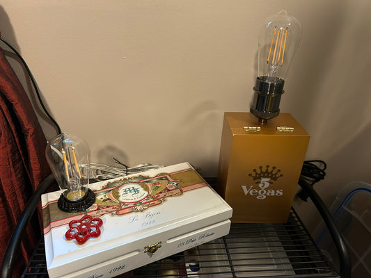 Cigar Box Lamp by Henry Sabia Arts