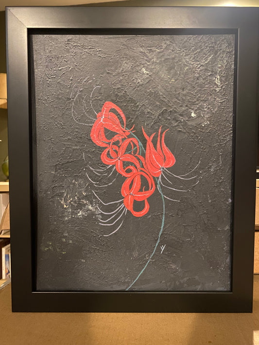 Red Spider Lilies Acrylic on Canvas by J. M. Liles