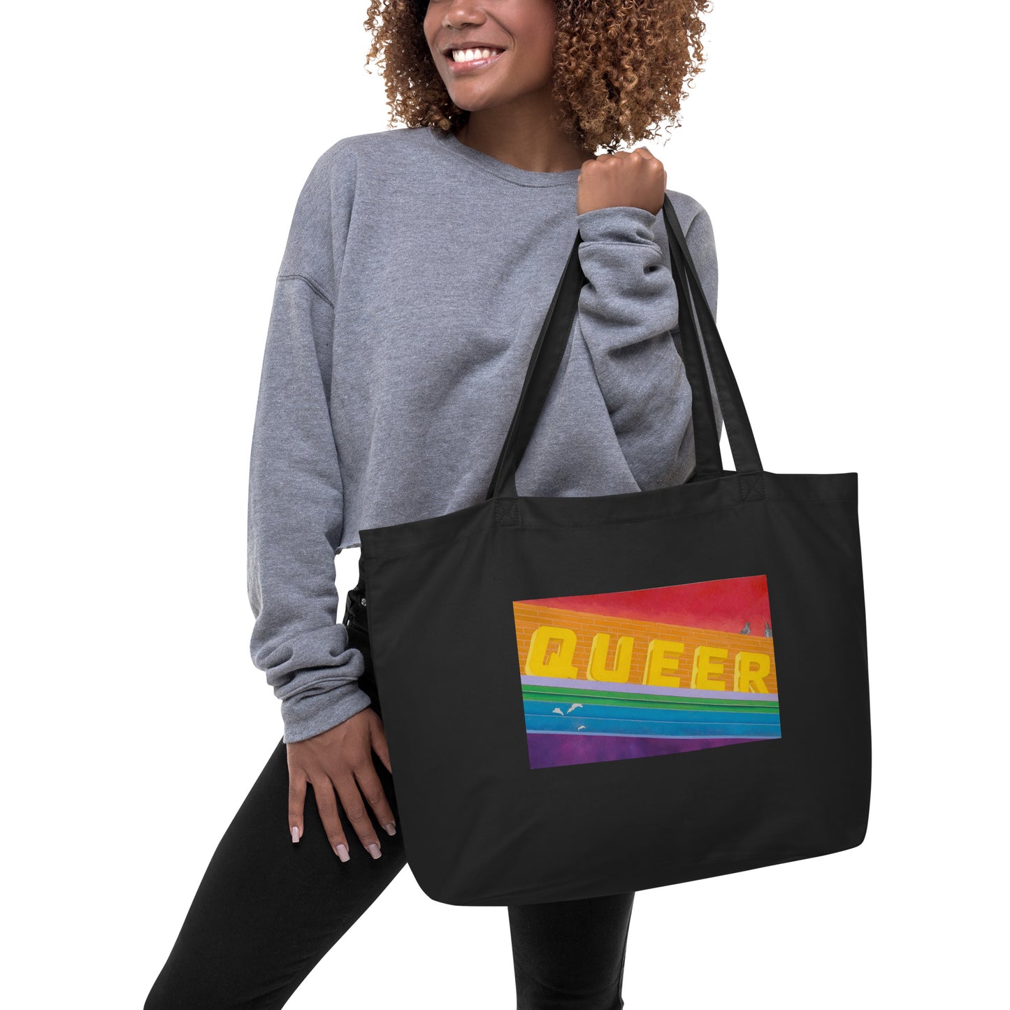 QUEER by Mike Welton Large organic tote bag