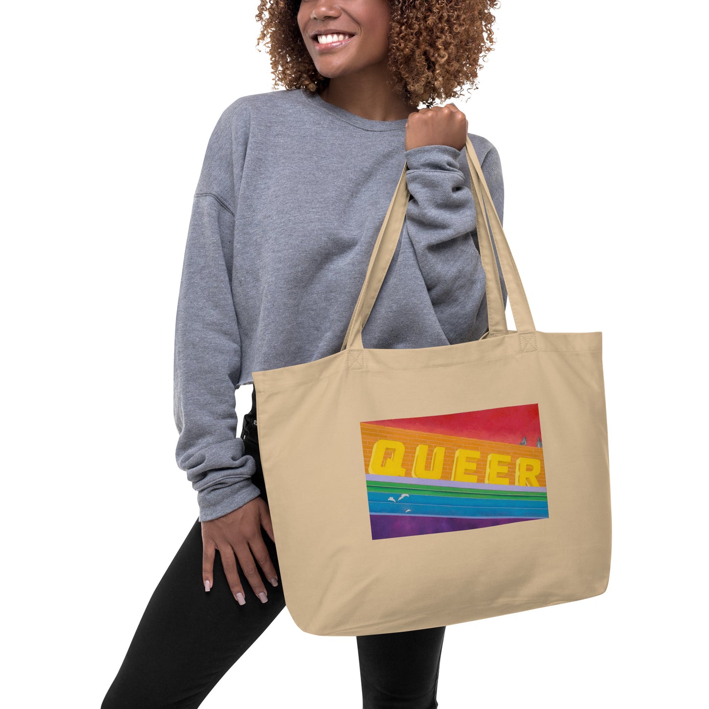 QUEER by Mike Welton Large organic tote bag