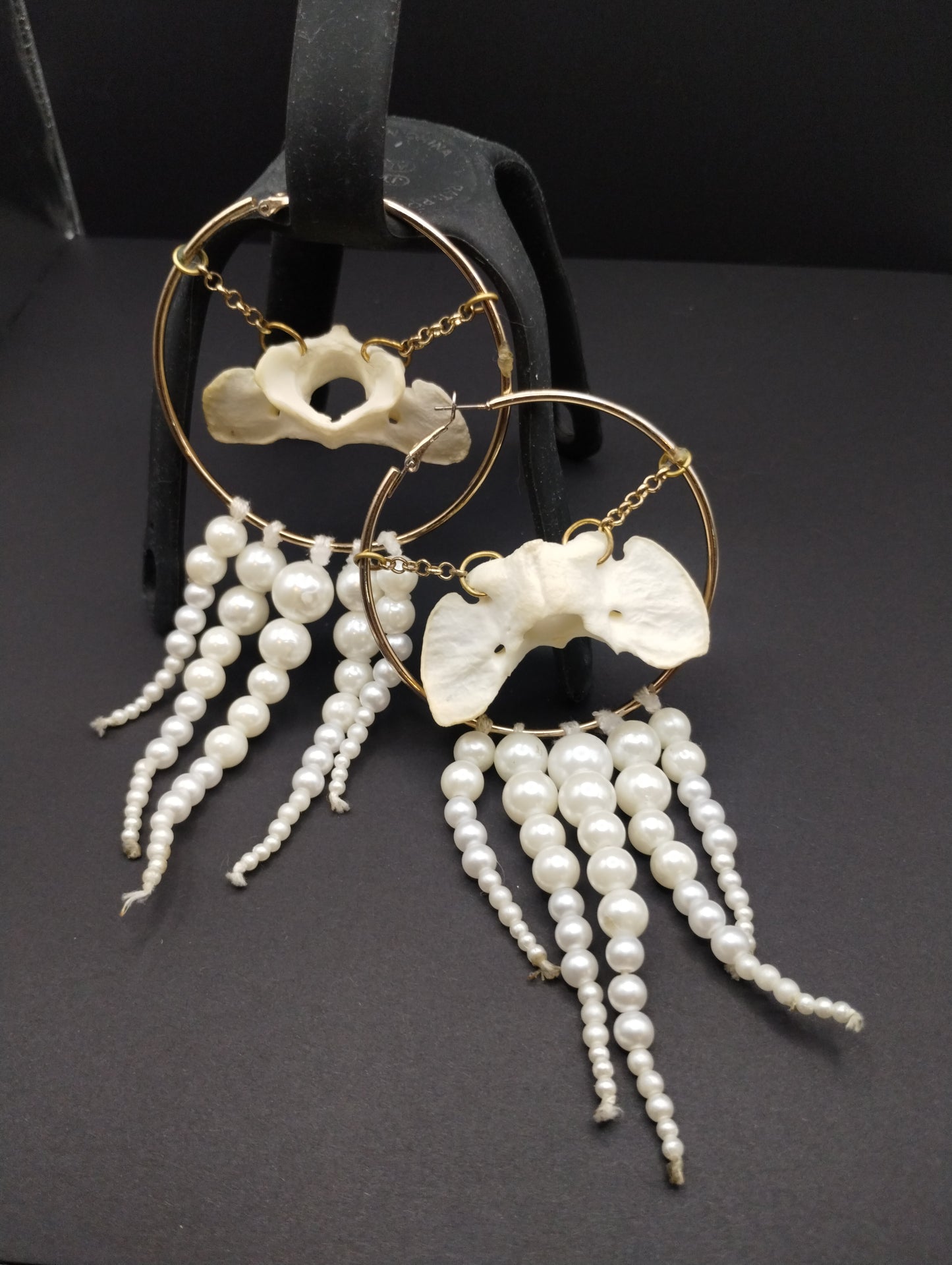 Bone and Pearl Earrings
