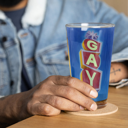 GAY by Mike Welton Shaker pint glass